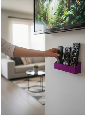 Enuia Çok Amaçlı Duvara Yapışkanlı 3 Bölmeli Tv Uydu Klima Kumandalık Kumanda Organizeri Standı Kutusu