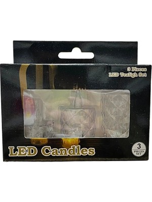 Bezos 3'li Kristal LED Mum
