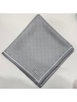 Vakko Tivil Monogram Eşarp 41408-Gümüş