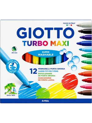 Giotto Turbo Maxi Keçeli Kalem 12 Li Boyama Kalemi Seti