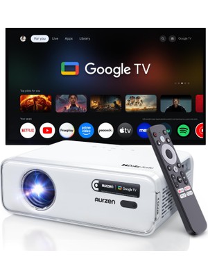 Aurzen Google Tv ve Dolby Audio Özellikli Aurzen Eazze D1G Projektör – Ev Sineması ve Bahçe Için