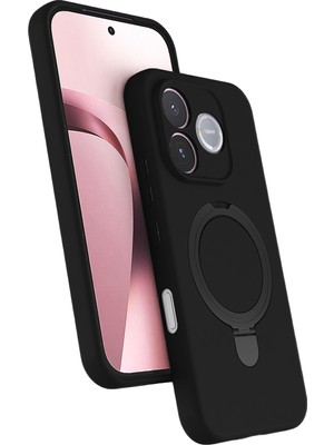 Muratech Newface Huawei Honor 600 Lite Regal Magsafe Standlı Kapak - Siyah