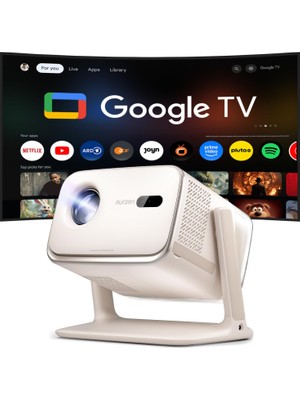 Aurzen Boom Mini Akıllı Projektör Dış Mekan, Google Tv, 20W Dolby Ses