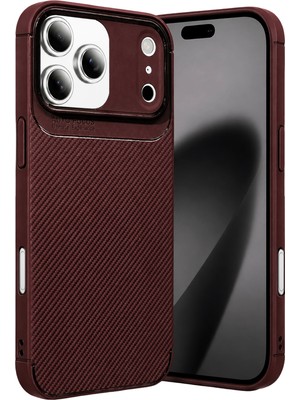 Muratech Newface  Iphone 17 Pro Auto Focus Karbon Kapak - Bordo