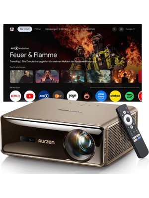 Aurzen Google Tv 14.0 ve Netflix Özellikli Aurzen Eazze D1 Max Projektör