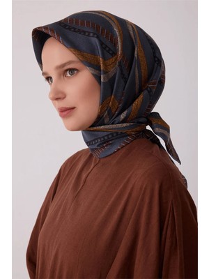 Belli Geometrik Desen Tivil Ipek Eşarp E26KA4424D01-82