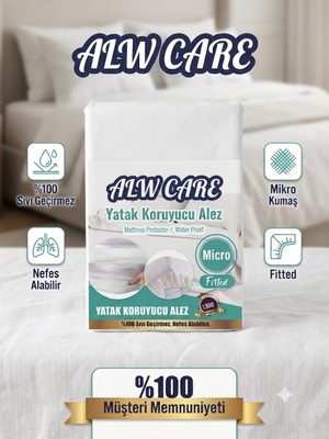 ALW CARE Micro Fitted Sıvı Geçirmez Yatak Koruyucu Alez  90X190
