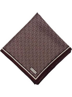 Vakko Tivil Monogram Eşarp 41408-BORDO Ekru