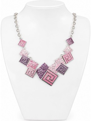Nish Point Pembe Mürdüm Charm Kolye