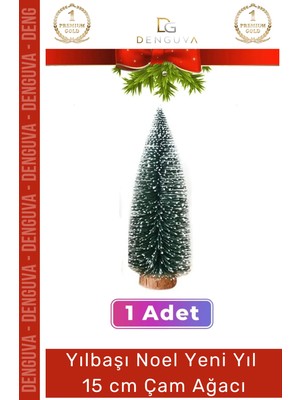 Denguva Mini Çam Masaüstü Minyatür Dekorasyon Küçük Süs Kar Yeni Yıl Noel Yapay Sedir Ağacı 15CM 1 Adet