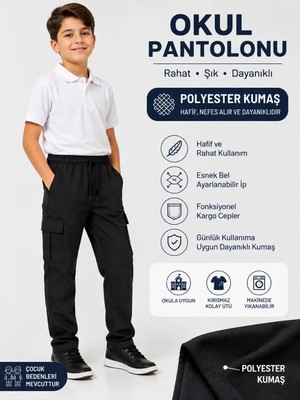 Genel Verve Çocuk Kargo Pantolon Okul Pantolonu