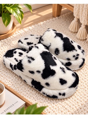 ModaFrato Solara Kadın Ev Terliği Kışlık Terlik Kauçuk Ses Yapmaz Taban