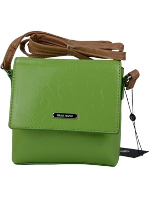 Duki Daso Türkiye Duki Daso Yeşil Desenli Kadın Omuz Çantası - Günlük Şık Çapraz Askılı Çanta | Summer MT1624 Yeşil Tek Bölmeli Fermuar Gözlü