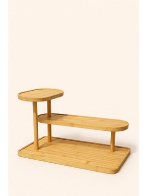 ViraCasa Bambu 3 Katlı Sunumluk Kademeli Servis Standı Kahvaltılık Meze Çerez Peynir Sunum Tabağı 39 cm
