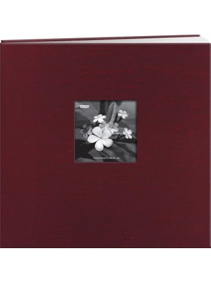 Renas Store Pioneer Buchschraubenalbum Ipek Kumaş Çerçeve Front Memory Kitap, Cranberry Red, 30,5 x 30,5 cm