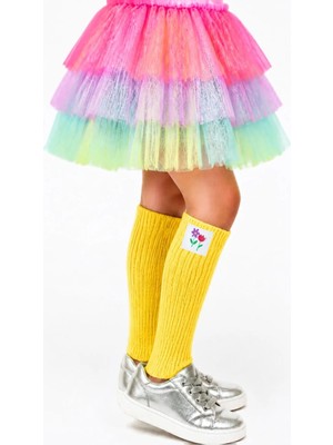 Steppe Berry Çocuk Sarı Tozluk Ayak Isıtıcı Pamuk Leg Warmer