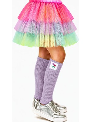 Steppe Berry Çocuk Lila Tozluk Ayak Isıtıcı Pamuk Leg Warmer