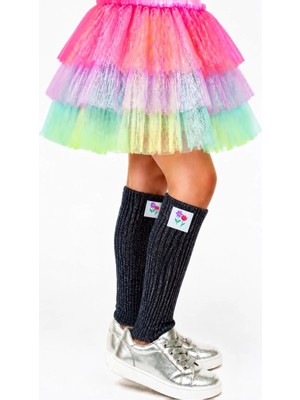 Steppe Berry Çocuk Sim Siyah Tozluk Ayak Isıtıcı Pamuk Leg Warmer