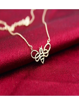 14K Altın Kaplama / Gümüş Arı Figürlü Kolye