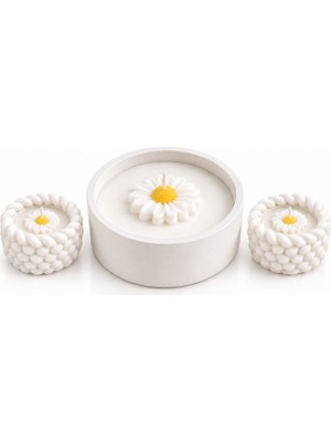 Karvia Kokulu 3'lü Beton Mum Set - El Yapımı