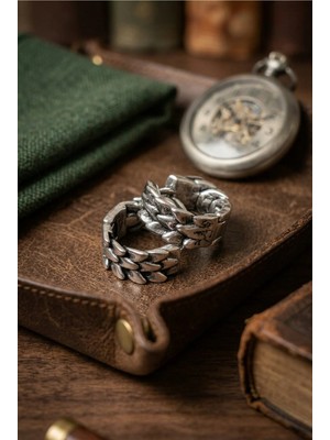Velcari Erkek Paslanmaz Çelik Franco Zincir Desenli Gümüş Renk Kalın Halka Küpe