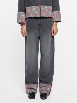 Parfois Kadın Desenli Denim Pantolon