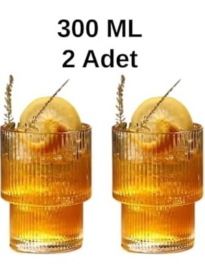 TeknoKapsül 2 Adet 300 ml Origami Stil Isıya Dayanıklı Su Meşrubat Kahve Cam Bardak MIT1199