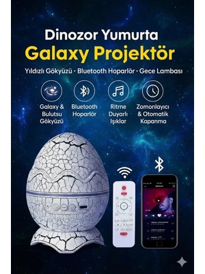 Dorasan Bluetooth Hoparlörlü Rgb Gece Lambası – Dinazor Yumurtası Işıklı, Uzaktan Kumandalı Dekor Lamba