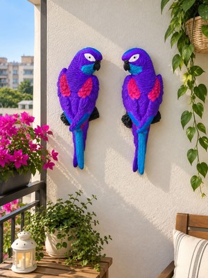 Bubu Home Reçine Tropikal Crauz Papağan 2li Balkon Bahçe Dekoru