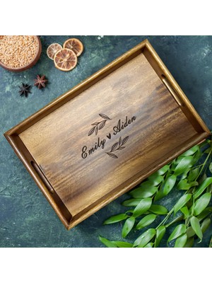 Kişiye Özel Ahşap Tepsi – 35X25 cm Isim Yazılı