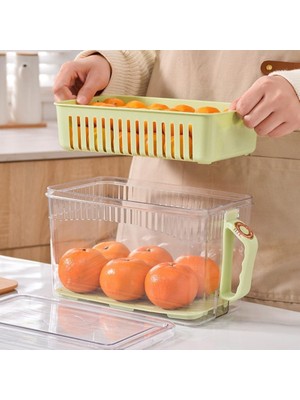 Ttt Buzdolabı Saklama Kabı - Süzgeçli Organizer - Vakum Mühürlü Kapak