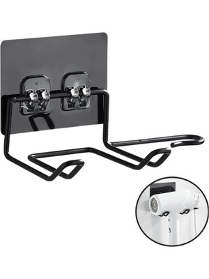 Varsoph Buffer® Fön Makine Askısı Siyah Yapışkanlı Fön Makine Tutucu