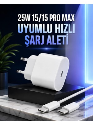 Timion Güç Adaptörü ve Kablosu Şarj Aleti 15/15 Pro Max Uyumlu Hızlı Şarj