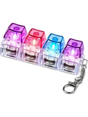 TeknoKapsül Talky Işıklı Mini Klavye Anahtarlık, Click Sesli Mekanik Switch Fidget Oyuncak,rgb LED Işıklı Stres Giderici