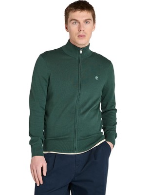 Timberland Williams River Cotton Yd Full Zip Sweate Erkek Koyu Yeşil Kazak TB0A2BMZ3171