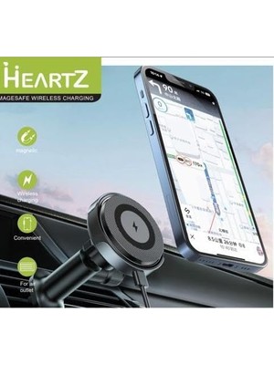 TeknoKapsül Havalandırmaya Takılan Telefon Tutucu Araç Tutucu ve Şarj Magsafe ile Uyumlu Kablosuz Şarj Özellikli Peteğe Takılıp Kilitlenebilen 15W Hızında Hızlı Mıknatıslı Premium Kalite 3A Şarjlı Araç Tutucu 034