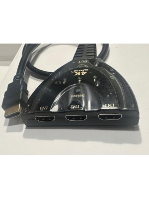 TeknoKapsül 4K HDMI Switch 3 Port HDMI Switch 50 cm Kablolu HDMI Çoğaltıcı