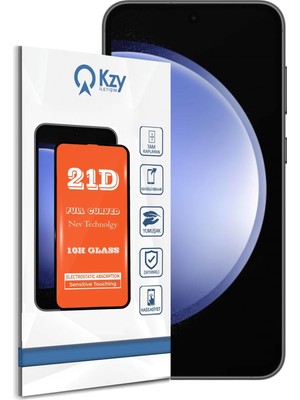 TeknoKapsül Galaxy S23 Fe ile Uyumlu Tam Kaplayan 21D Temperli Ekran Koruyucu Cam