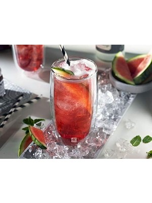 TeknoKapsül Sorrento Çift Camlı 2'li Soğuk Içecek Bardağı Seti, 474 Ml, Cam, Şeffaf Cam