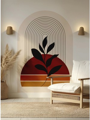 S Digital Bohem Tarzı Duvar Sticker - 3 Ölçü Seçeneği - Salon, Oturma Odası ve Antre Uyumlu Duvar Dekoru