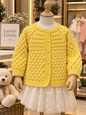 Lavin’s Luxury 🌼 Limon Çiçeği El Örgüsü Hırka