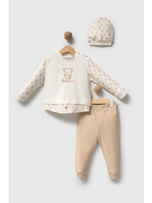 H HONEY BABY %100 Organik Pamuk Dad & Me 2'li Bebek Takım
