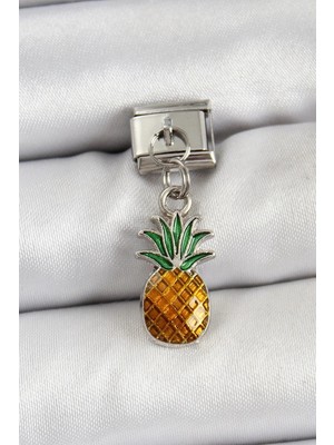 Varsoph Mey Ithalat® 316L Çelik Sallantılı Ananas Model Gümüş Renk Nomination Charm