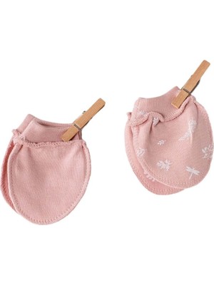 Andywawa AC23070 Floral 100% Organic Cotton Prematüre Eldiven Pink