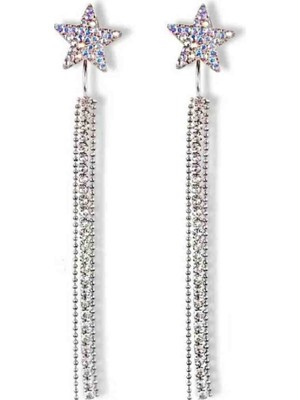 Kiraz Çiçeği Jewelry Kore Tarzı Çift Kullanımlı Yansımalı Yıldız Küpe
