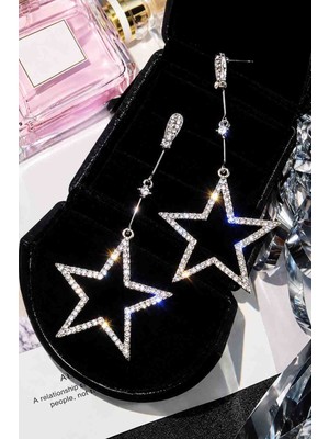 Kiraz Çiçeği Jewelry Kore Tarzı Işıl Işıl Yıldız Küpe