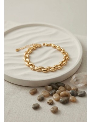 Allsisii  Gold Renk Sarmal Damla Model Kadın Bileklik