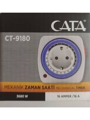 Ayrex CT-9180 Zaman Ayarlı Priz Mekanik Ayarlanabilir Timer Saati, HMS9999