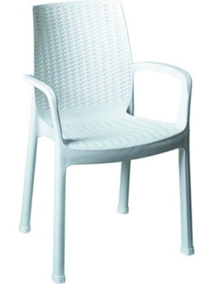Ayrex Beyaz Rattan Sandalye Seti, 2 Adet