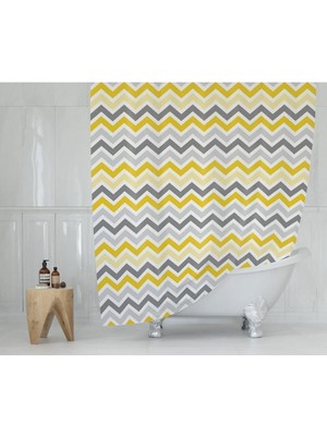Ayrex Tropik Home Banyo Perdesi - Tek Kanat Duş Perdesi, Polyester Kumaş Duşakabin Perdesi 180X20